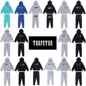 Trapstar Designer Mens Hoodie Haftowany wzór Pluszowy z kapturem okrągła szyja bawełna bawełniana bluza bluzy swobodne spodnie