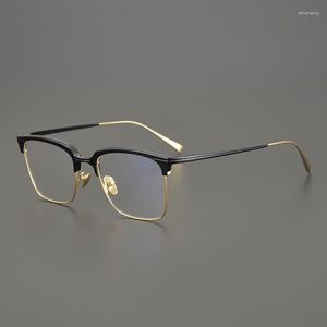 Sunglasses Frames Titanium Prescription Women Retro Myopia Gafas Spectacles Japanese Hand-Made Round Eyeglasses Men Computer Optical Glasses