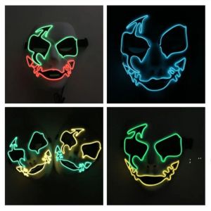 Glowing-Mask Halloween Prom Party Glowing Props Cold Light Glowing Line Masks