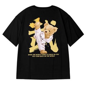 Herren -T -Shirts Nyzk Tshirt Tai Chi Bär Print Hemd Männer Baumwolle Sommer Kurzarm Tee Y2K Style Anime Tops Übergroße Tees Sudaderas Streetwear 8xl 435