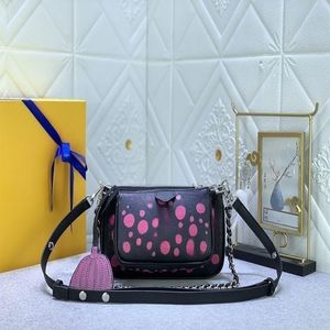 Famous brand women's bag shoulder bag crossbody bag designer Mei Hong print fashion high-grade leather women's bag brand bag men's wallet 24cm wholesale