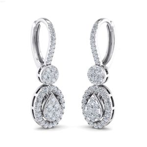Shinning 18K 750 Biała złoto kropli kolczyki dla kobiet fabryka Niestandardowa najlepiej sprzedająca się biżuteria produkcja OEM OEM