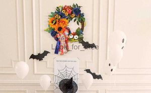 Christmas Decorations Autumn Wreath Colorful Fall Wreaths Pumpkin Sunflower Garland Colorful Fall Wreaths For Christmas Party Fireplace Fall Decor HKD230921