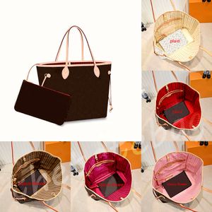 Designer Never Fulls Tote Damen Shopping Abendtaschen Luxus Mode Schulterhandtasche Leder Kariert Geprägt Schwarz Totes Tasche MM GM