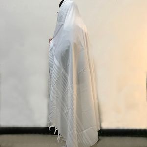 Schals Tallit Israel Je Talit Design Weiße Farbe Polyester Großer Gebetsschal mit Tasche 140 x 190 cm 230921