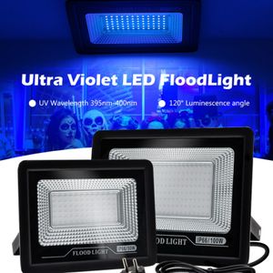 50w 100w led uv holofote ac 220v festa de halloween luz ambiente 395nm 400nm ip66 à prova dip66 água ultravioleta fluorescente lâmpada palco