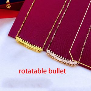 clash necklace designer necklaces gold jewelry women 18K rise gold silver rotatable bullet luxury Necklace stainless steel Jewelry wedding party gift wholesale