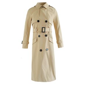 여자 트렌치 코트 2023 가을과 겨울 카키 윈드 브레이커 재킷 여성 패션 옷깃 기질은 긴 섹션에서 얇았습니다.