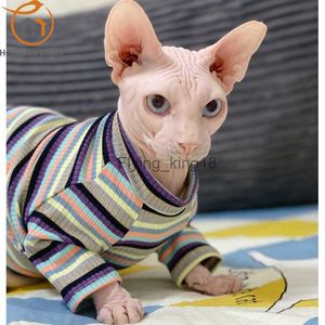 猫の衣装ムースフィンクス毛のない猫の服コットン通気性デボンショートトレンディな子猫の猫のための小さな犬の服HKD230921のための小さな犬の服