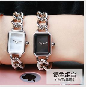 Customize fashion brand Premiere Chain Watch Boyfriend link Quartz Wrist watch Women men couple shell rectangle clock vintag269J