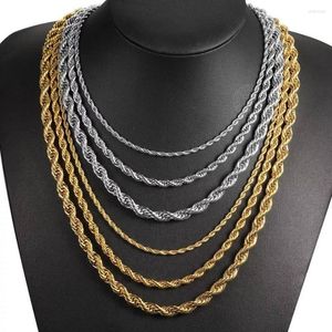 Chains Rope Chain Necklace Stainless Steel For Men Women 3mm To 5mm Waterproof Braid Jewelry Fashion Gift 20in 32in Wholesale