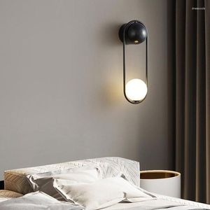 Duvar lambası LED lambalar Işıklar Cam topu ile yatak odası yatağı oturma odası koridoru Balkon Koridor İç Sconce Kapalı Lighting 7W