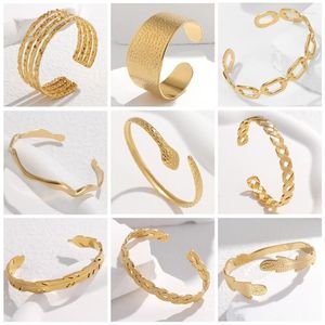 Bangle 316L Aço Inoxidável Coreano Bonito Bangles Para Menina Tendência Cuff Ajustável Charms Pulseira Não-desvanecimento Jóias Presentes Atacado