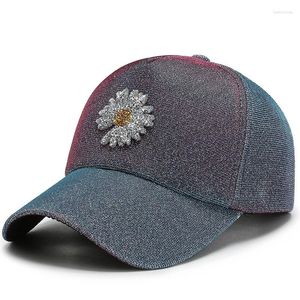 Boll Caps Baseball Cap Fluorescerande paljetter Daisy Män Kvinnor Visor Ben Snapback Hip Hop Hat Outdoor Summer Gorras CP160