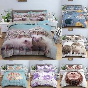 Bedding sets Animal Hedgehog Set Queen Double Size clothes Comforter Duvet Quilt Cover Sheet Pillowcase Sets 230921