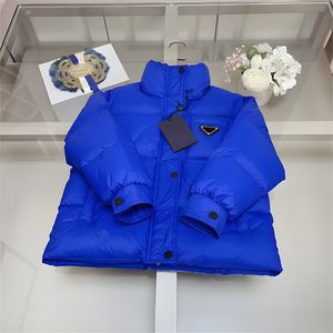 Kids Boys Fashion Puffer Blue Down Coats 고급 디자이너 90% 흰색 거위 아래 충전소 신경 보이 소년 소녀 겨울 윈드 브레이커 옷을위한 울트라 라이트 재킷