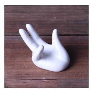 Storage Holders Racks Housekee Home Hand Shape Ceramic Egg Holder For Breakfast Ocarina Collector P Ograph Display Stand Homes Dec Dhdg6