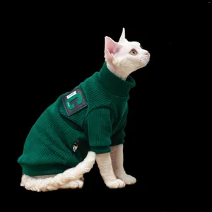 Cat Costumes Apparel för Kitty Autumn Winter Chenille Fleece Sphinx Hairless Clothes Devon Rex Costume Sphynx Clothing