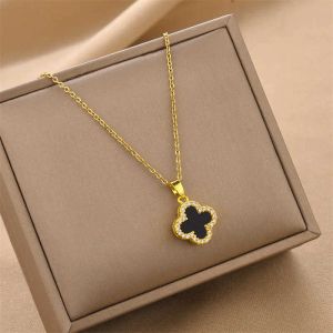 Fashion Simple Double Sided vanly cleefly Clover Necklace Women's Light Luxury High Fashion New Versatile Collar Chain Valentine's Day gift