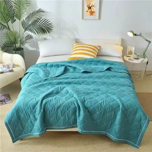 Bettwäsche-Sets Quilt Baumwolle Decke bestickt einfarbig Bettdecke Bettdecke waschbar Sommer Twin Queen Heimtextilien 230921