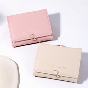 Plånböcker Den koreanska versionen av flickans lilla myntväska korta gåva hög utseende nivå handväska plånböcker för kvinnor