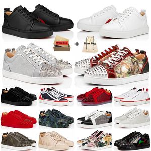 Con scatola Designer Uomo Fondo rosso Scarpe eleganti con plateau Mocassini Rivetti Designer con borchie basse Scarpe Uomo Donna Moda bottoms Sneakers Scarpe da ginnastica Eur 36-47 Taglia grande 13