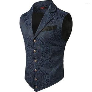 Men's Vests Men Elegant Vest Flower Slim Fit Male Suit Waistcoat Dress Formal Jacket For Wedding Casual Vintage