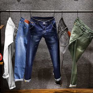 Men's Jeans 6 Colors 2023 New Men's Skinny White Jeans Fashion Elastic Slim Pants Jean Male Brand Trousers Black Blue Green Gray L230921