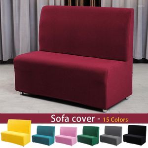 Chair Covers Elastic Armless Sofa Cover Polar Fleece Solid Color Home El Slipcover Restaurant Bar Cafe Internet Couch Slipcovers