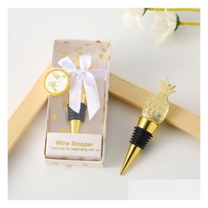 Party Favor 50Pcs Tropical Wedding Favors Gold Pineapple Wine Bottle Stopper In Gift Box Decorative Stoppers Sn4401 Drop Delivery Ho Dhybp