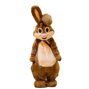 Desempenho marrom coelho mascote traje de alta qualidade halloween fantasia vestido de festa dos desenhos animados personagem terno carnaval unisex adultos outfit