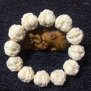 Charm Bracelets Natural Ivory Fruit Carved Pixiu Beads Bracelet Attract Wealth Protection Animal Lucky Auspicious Jewelry Gifts