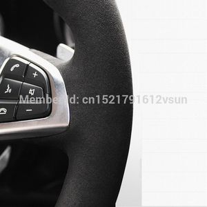 Coprivolante per auto in pelle scamosciata nera fai da te per Volkswagen Golf 7 Golf R MK7 Polo GTI Scirocco 2015 2016306G