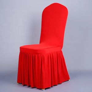 Chair Skirt Cover Wedding Banquet Chair Protector Slipcover Decor Pleated Skirt Style Chair Covers Elastic Spandex Wholesale