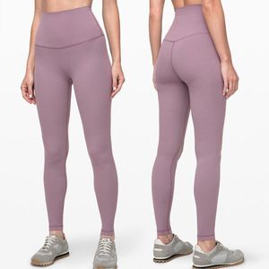 LL Women Yoga Pants Push Ups Fitness Leggings Soft High midje Hip Lift Elastic T-Line Sport Hög midja täta yogapåsar