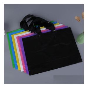 Borse da imballaggio Negozio di plastica stampato con logo personalizzato all'ingrosso con manico Borsa personalizzata per indumento/abbigliamento/regalo Sn1966 Drop Deliv Dhlg0