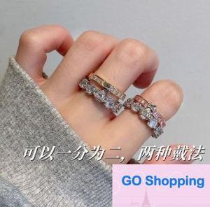 더블 레이어 모조 다이아몬드 크라운 분리 가능 반지 고급 INS 가벼운 고급 트윈 디자인 감각 도매