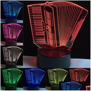 Nocne światła akordeon kształt 3D Lampa LED USB Światło dotyk RGB Kolory przychylny przykładowy dekoracja Dekoracja moda