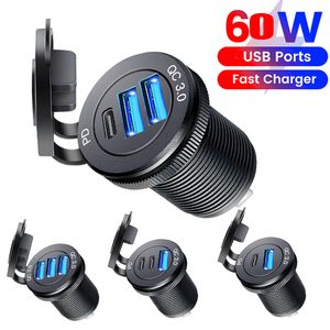 Chargers 12V USB typ C Sniota ładowarka do ładowania Port ładowania dla łodzi samochodowej Motocykl ciężarówki Motocykl Wbudowany w wodoodporne gniazdo samochodu USB 230920