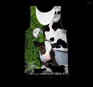Мужские майки Farm Animal Love Cow с 3D принтом для мужчин и женщин, повседневная модная жилетка для кампании, детский пляжный топ, летняя негабаритная спортивная одежда для мужчин