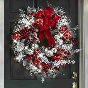 Noel Süslemeleri Kırmızı Noel Çelenk Ön Kapı Altın Pencere Duvar Kapısı Noel Dekorasyonları 2023 Çelenk Süsleme Guirnalda Navidad HKD230921