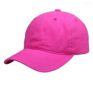 Bollmössor damer Mint Green Ostructured Baseball Cap Washed Cotton 6 Panel Retro Women's Hats Neon Yellow Pink