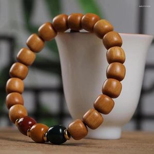 Strand 1pc vintage Buddha träpärlor armband för män kvinnor handgjorda wrap handledsarmband manliga trendiga smycken