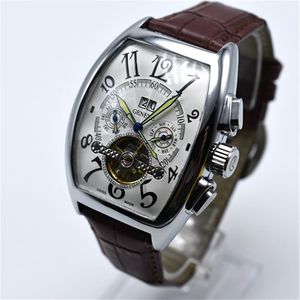 AAA Женева люксовый бренд часы кожаные механические автоматические мужские часы турбийон скелетон золотые мужские наручные часы246z