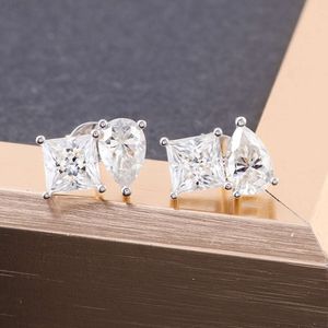 Brinco de diamante Moissanite com acabamento em ouro 14k para mulheres, joias finas, brincos