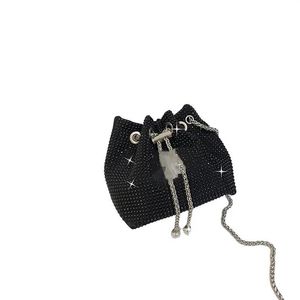 Yeni Stil Moda Çizme Para Çantaları Tamamen Jeweled Zincir Kova Çantası Tasarımcısı Kadınlar Cross Vücut Tek Omuzlu Çantalar Lüks Wom225b