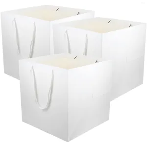 Confezione regalo 3 pezzi Busta stampa bianca Carta Xl Scatole quadrate per bouquet Scatole per regali che regalano fiori