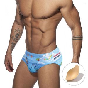 Men's Swimwear 2023 Men Swim Briefs Sexy Swimming Short Water Sport Beach Pants Swimsuit Fun Printed Male Suilt Surfing Wear