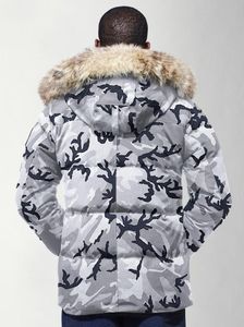 Pufferjackor Herr designer riktig coyote päls utomhus wyndham vindbrytare jassen ytterkläder huva fourrure manteau down jacka rock 901