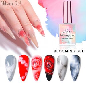 Nail Polish 15ml Blossoming Watercolor Gel Nail Gradiente Pintura UV Blooming Smook Effect Gel para Nail Art DIY Design 230921